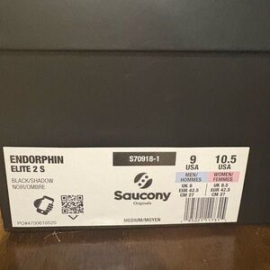 Saucony Endorphin Elite 2 S in Black and Shadow
